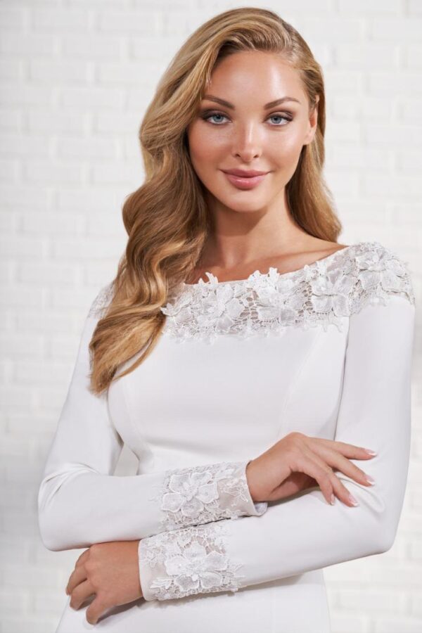 Modest Mon Cheri Wedding Dress Style No. TR12292 - Image 2